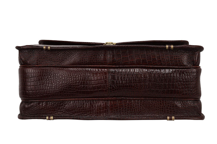 HYATT Leather Accessories 17 Inch Men's Leather Briefcases Laptop Office Bags
