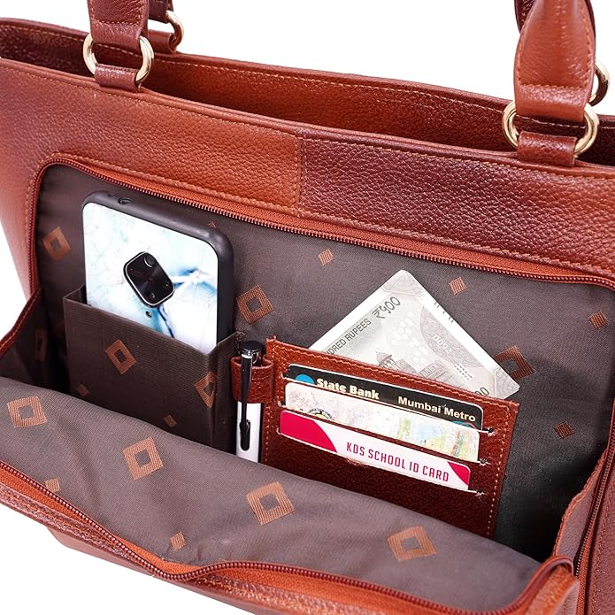 Leather Laptop Tote Bag - THE ORGANIZER