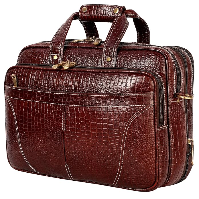 Leather Expandable Bag - Stitch Line