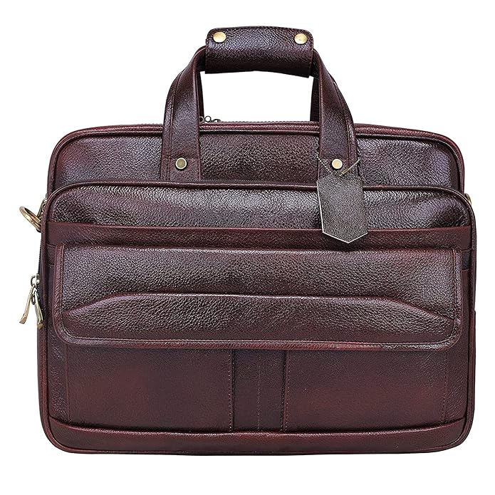 Leather Laptop Briefcase - Time Traveller