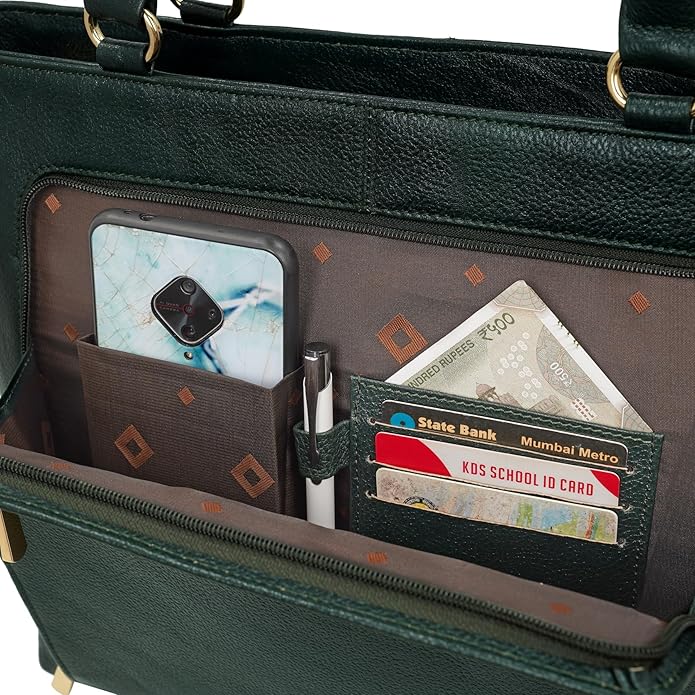 Leather Laptop Tote Bag - THE ORGANIZER