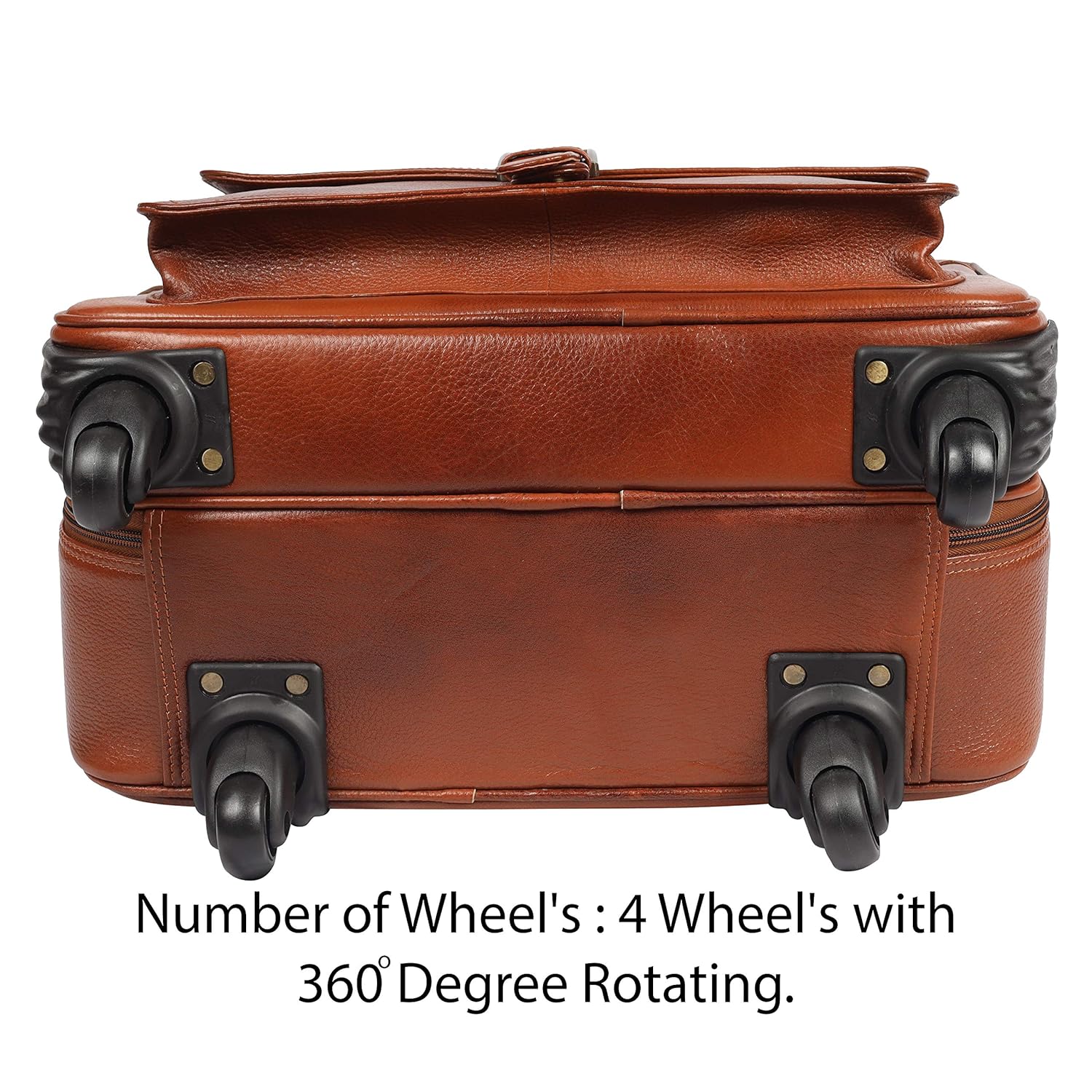 Leather Laptop Roller Trolley - The Retro