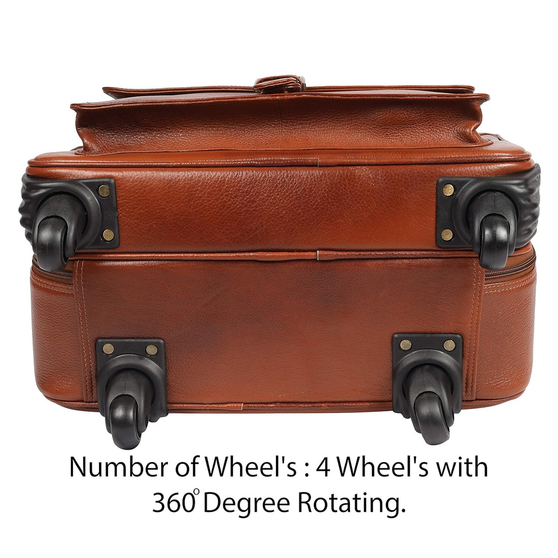 Leather Laptop Roller Trolley - The Retro
