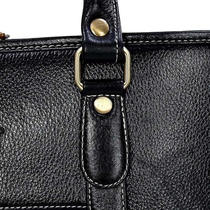 Leather Laptop Bag - Slim Basket