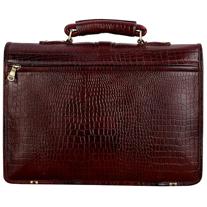 Leather Laptop Briefcase - Full Flap