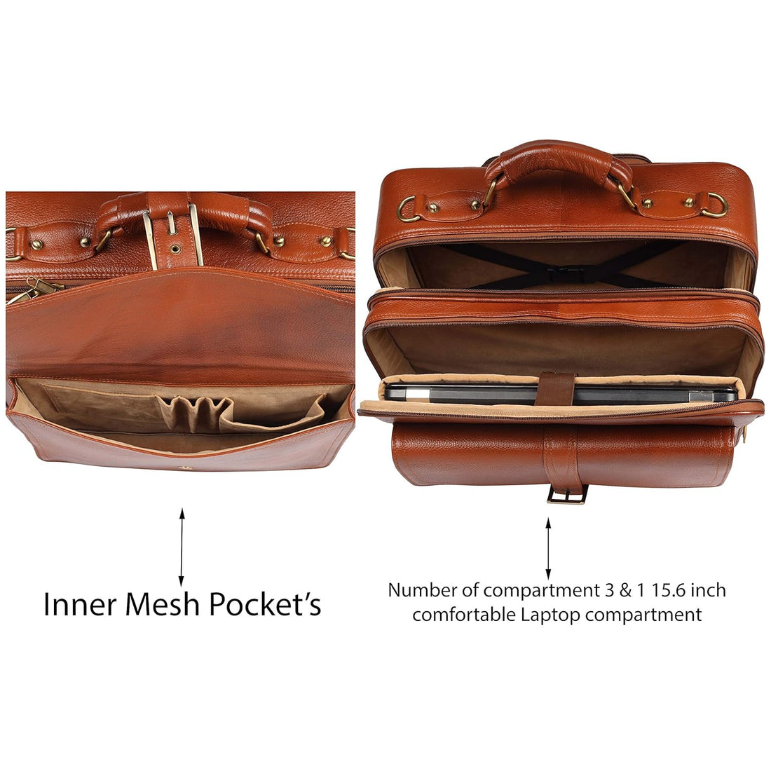 Leather Laptop Roller Trolley - The Retro