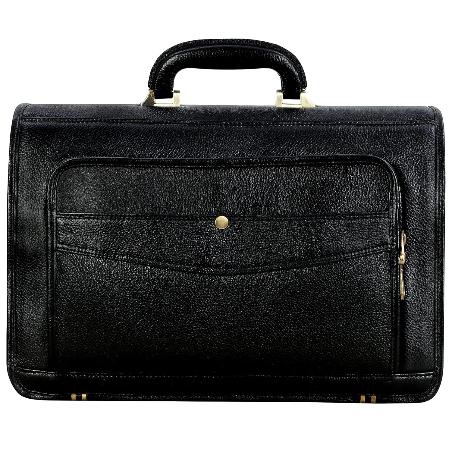 Leather Laptop Briefcase - Vertical Lock