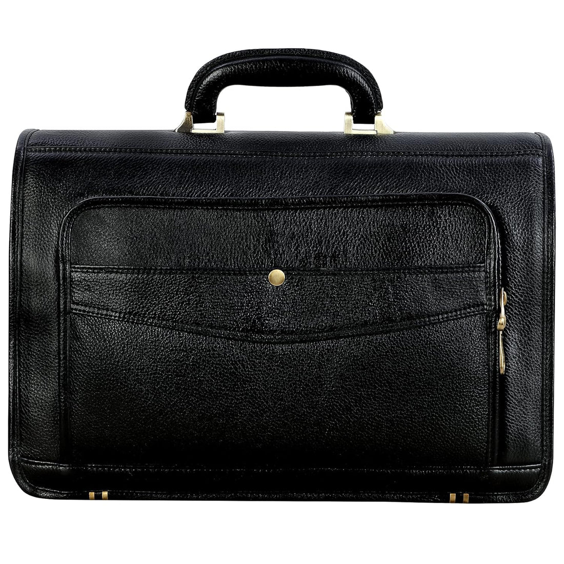 Leather Laptop Briefcase - Vertical Lock
