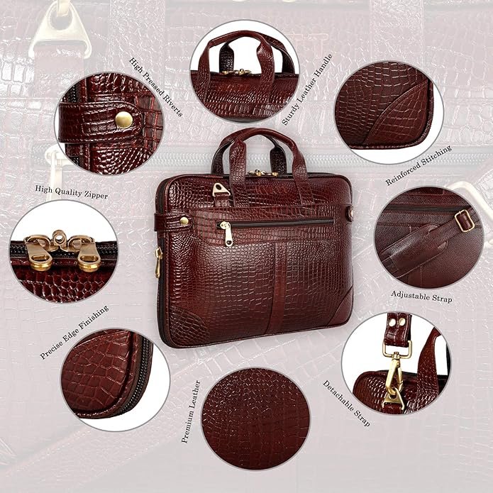 Leather Laptop Bag - The Expandable