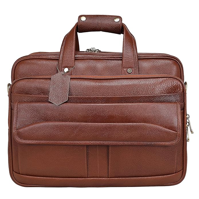 Leather Laptop Briefcase - Time Traveller