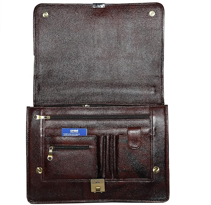 Leather Laptop Briefcase - Full Flap