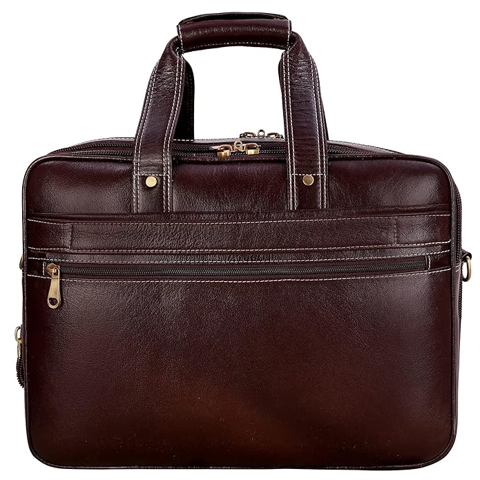 Leather Expandable Bag - Stitch Line