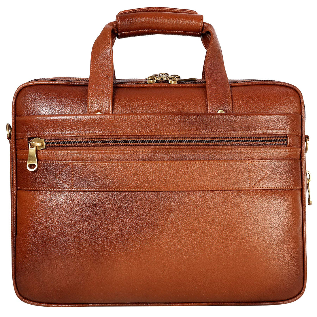 HAYAT Leather 24 litres Capacity Expandable Natural Laptop Briefcase