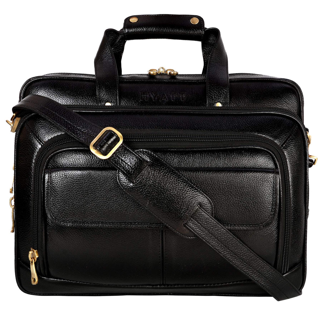 HAYAT Leather 24 litres Capacity Expandable Natural Laptop Briefcase
