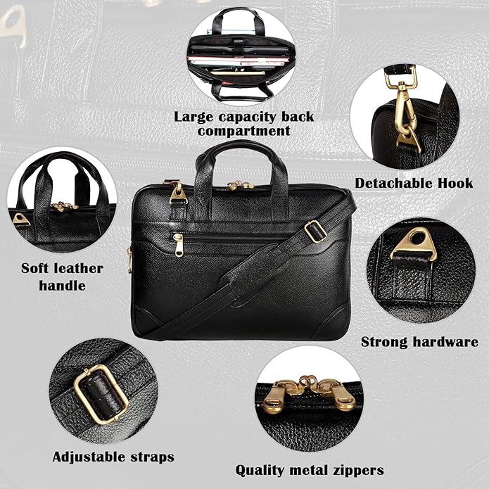 Leather Laptop Bag - The Expandable