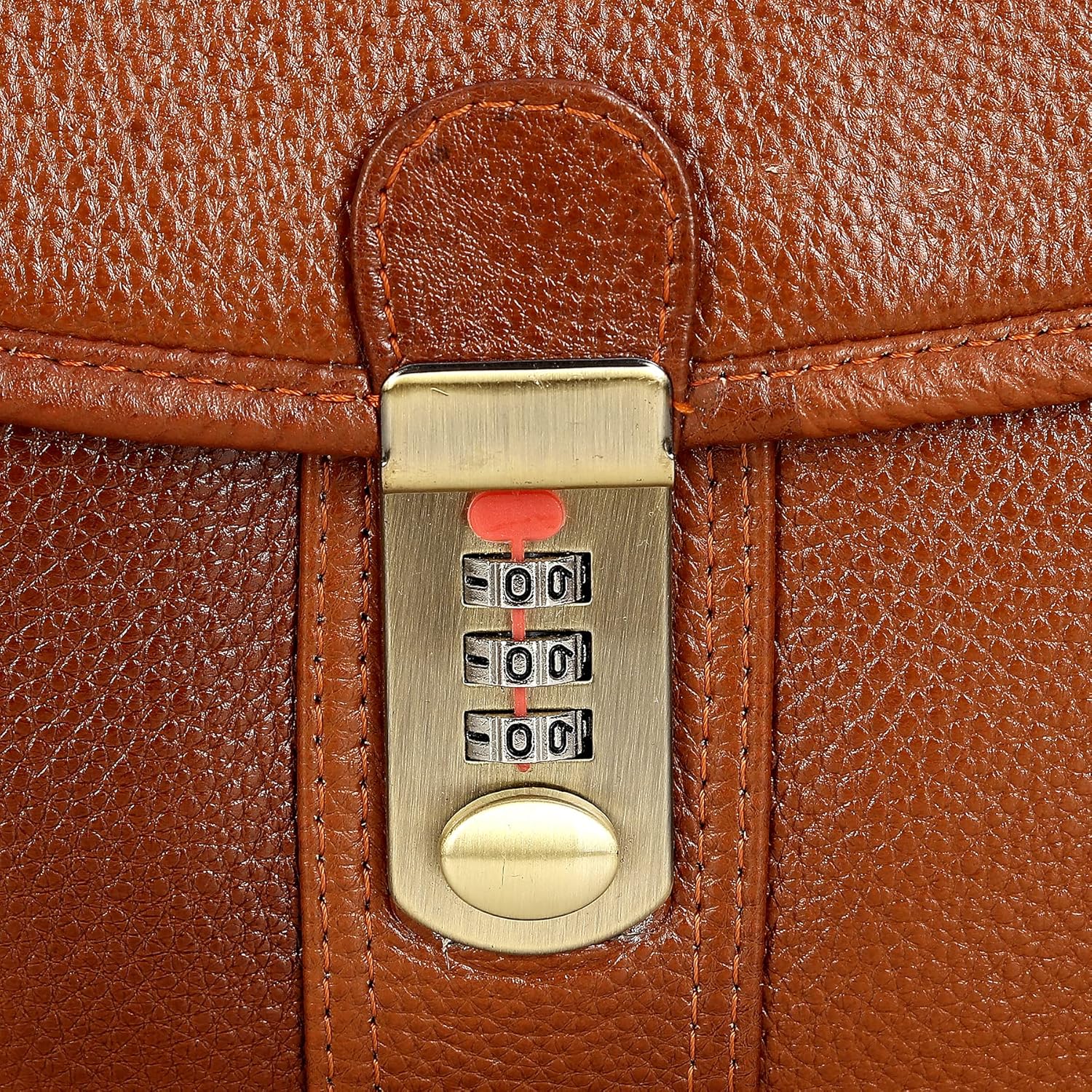 Leather Laptop Briefcase - Vertical Lock