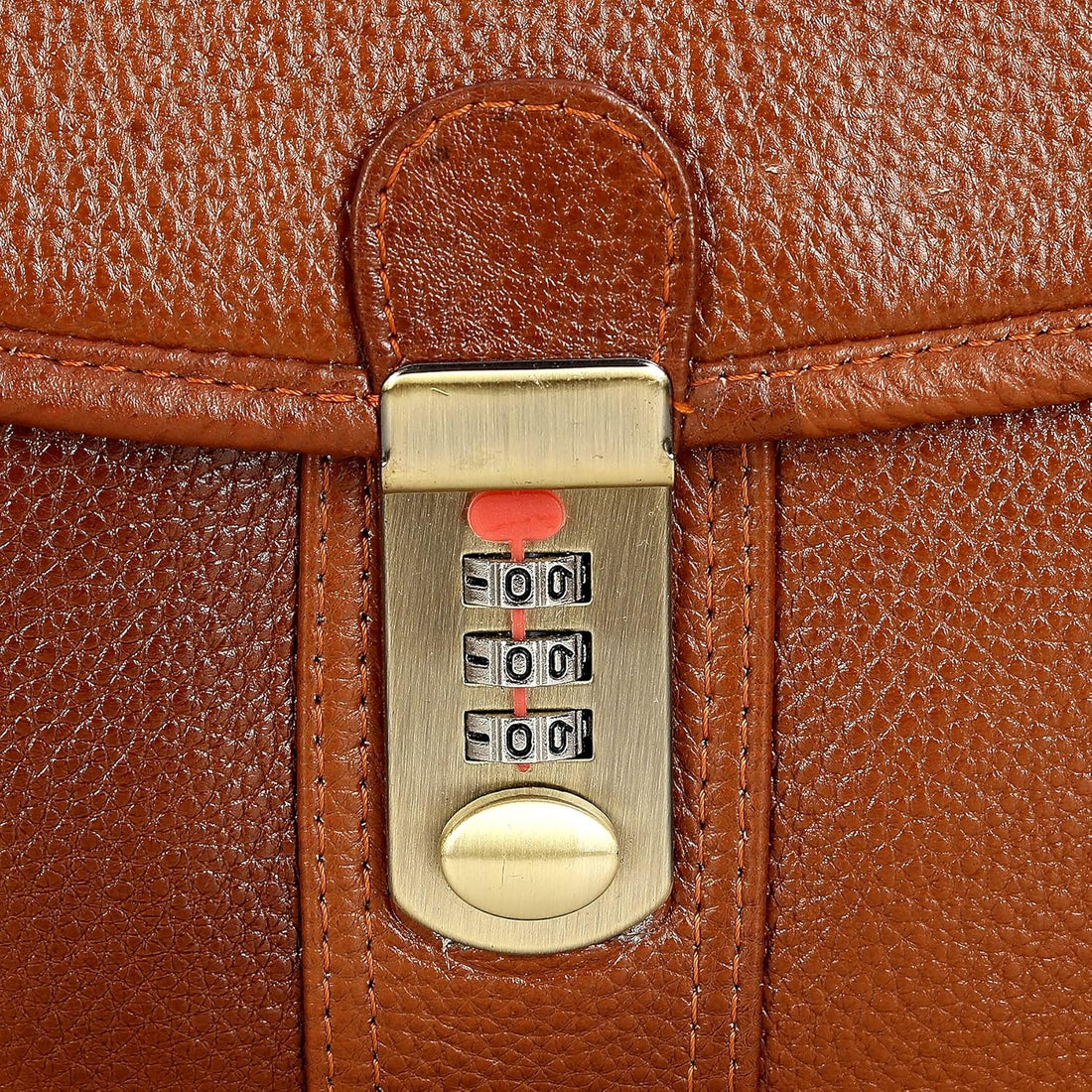 Leather Laptop Briefcase - Vertical Lock
