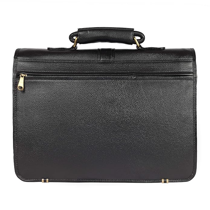 Leather Laptop Briefcase - Full Flap