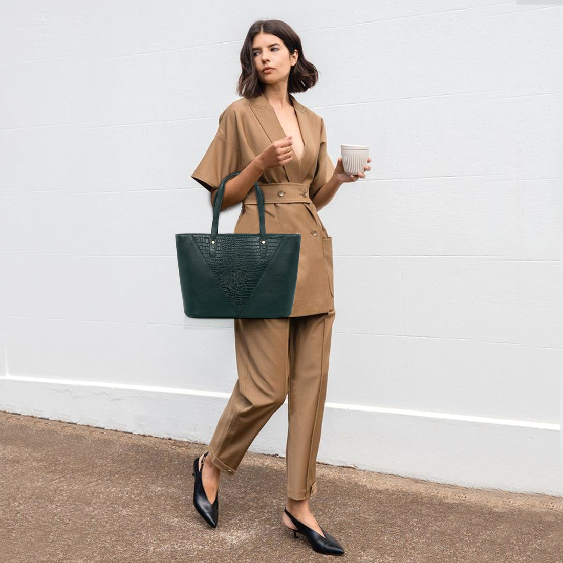 Croco Leather Laptop Tote Bag - THE MILANO