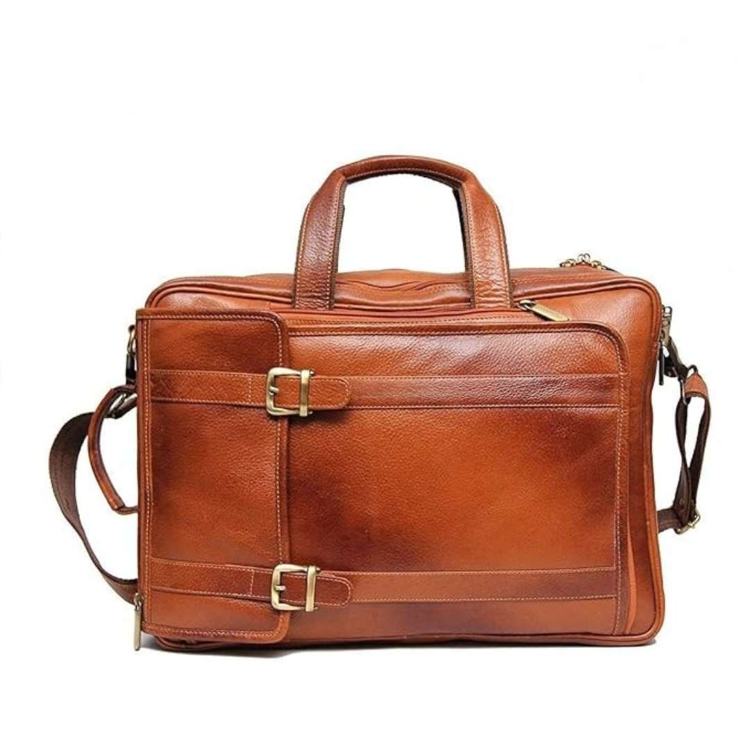 Leather Laptop Backpack Cum Office Bag - Convertible