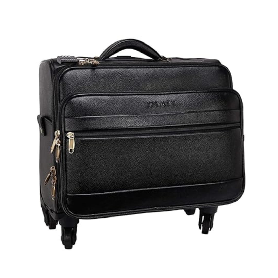 Leather Laptop Roller Trolley - The Ridgeway