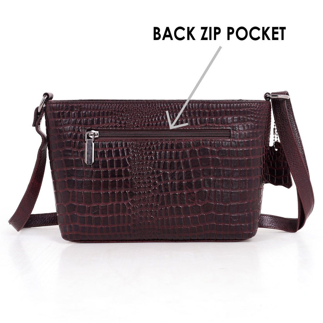 Leather Sling Bag for Women - ZIP TOP CROPCO