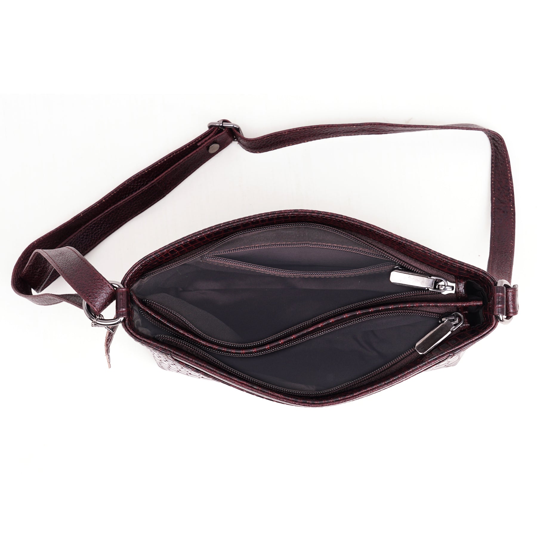 Leather Sling Bag for Women - ZIP TOP CROPCO