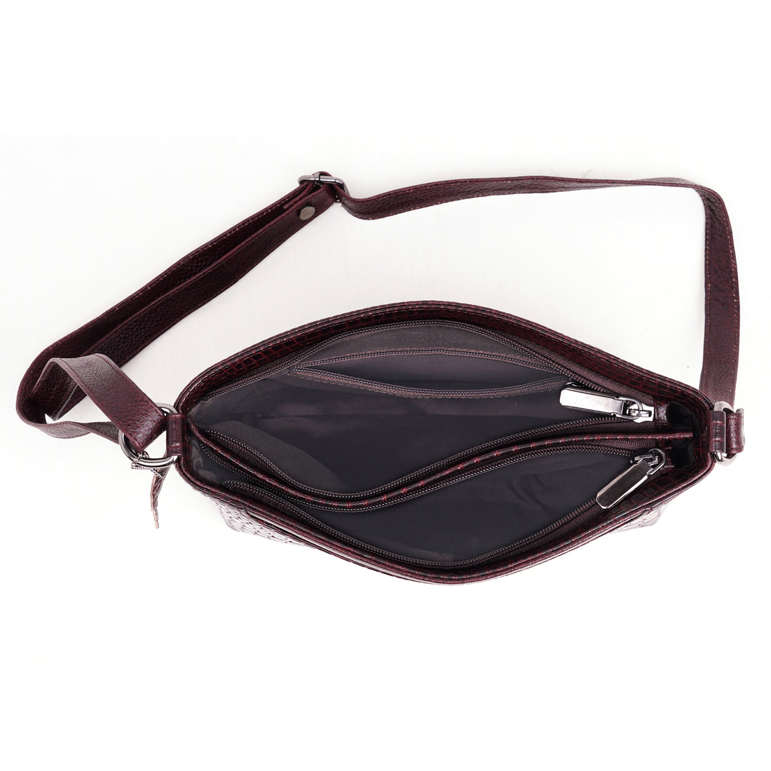 Leather Sling Bag for Women - ZIP TOP CROPCO