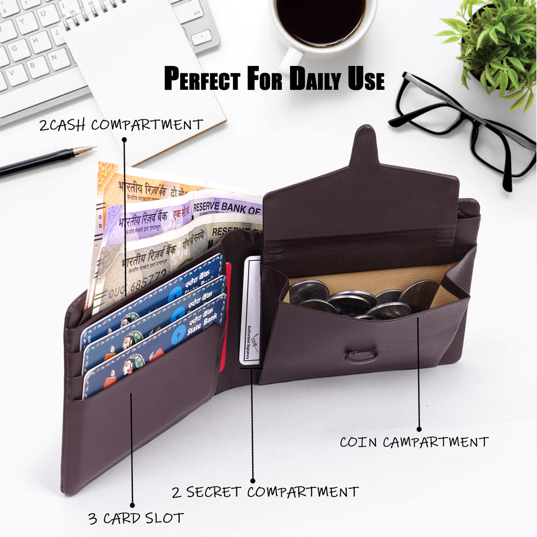 Men's Leather Wallet - Bifold