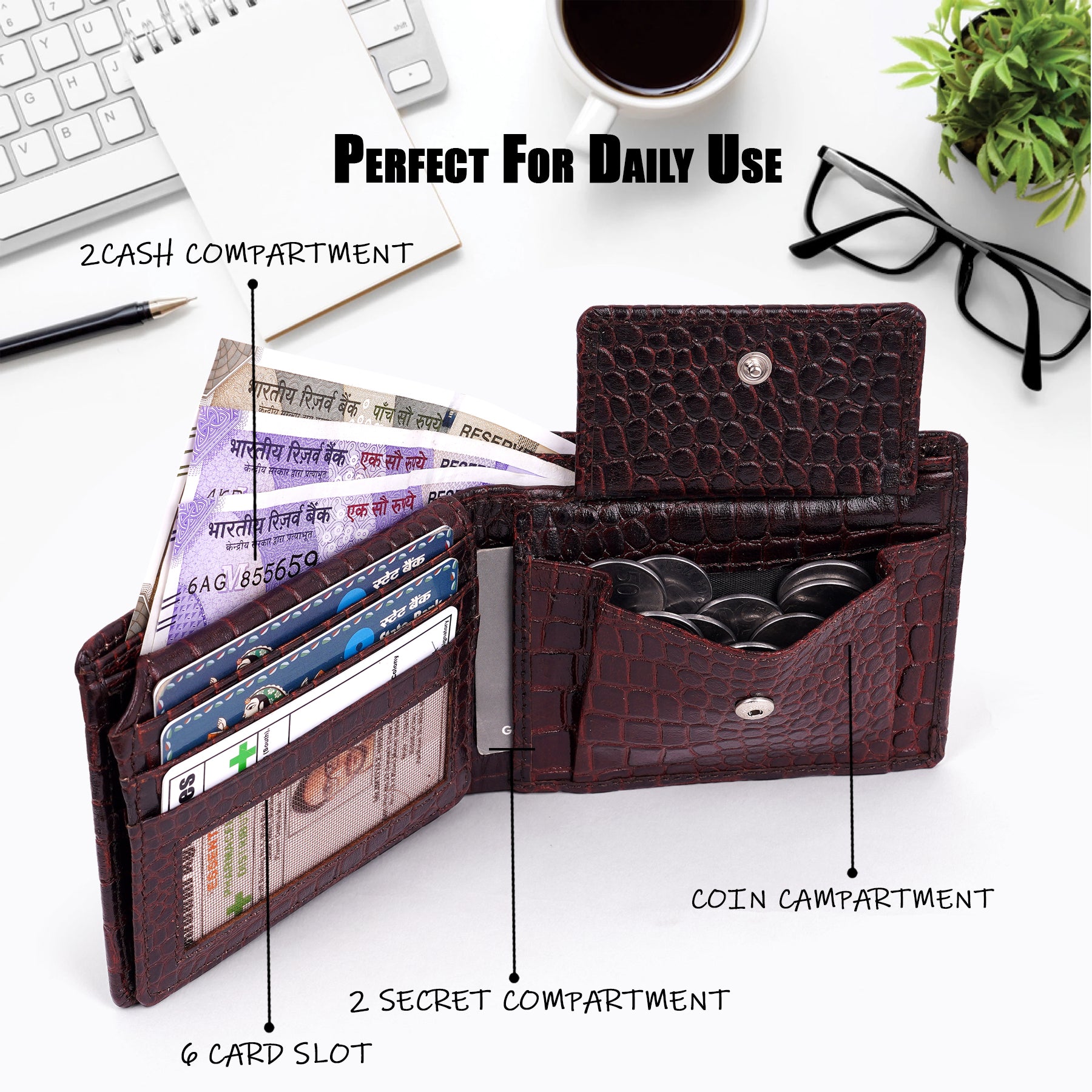 Men's Leather Wallet - Bifold