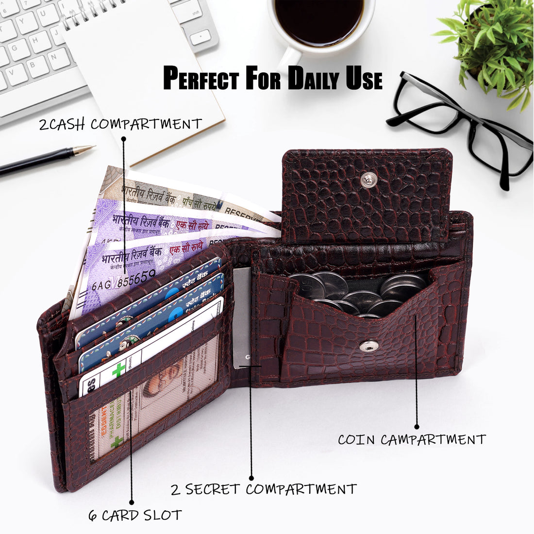 Men's Leather Wallet - Bifold