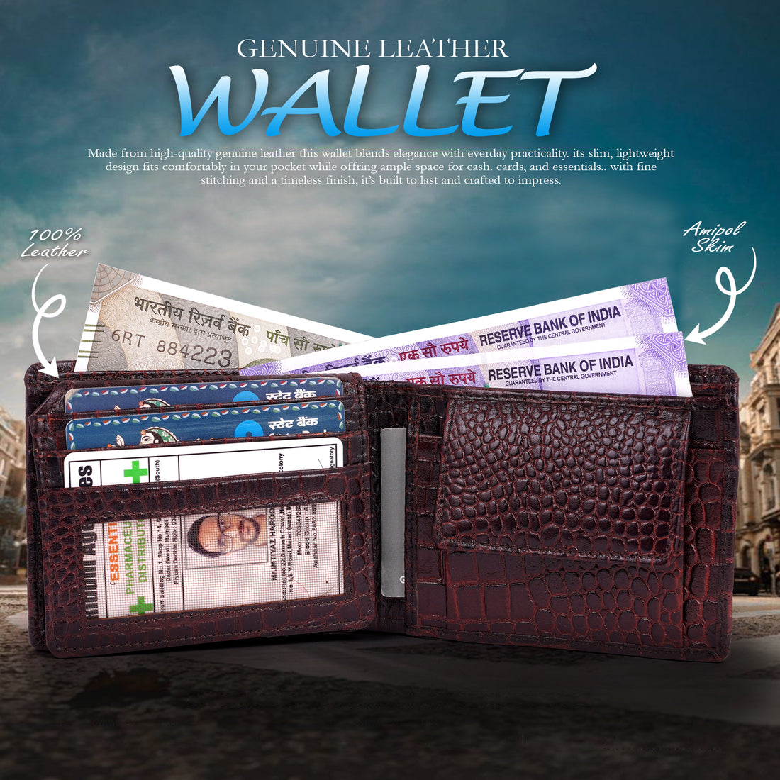 Men's Leather Wallet - Bifold