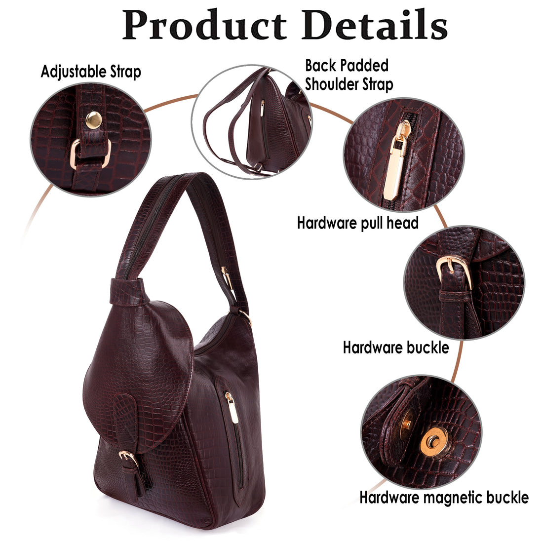 Women's Leather Backpack - 2 in 1