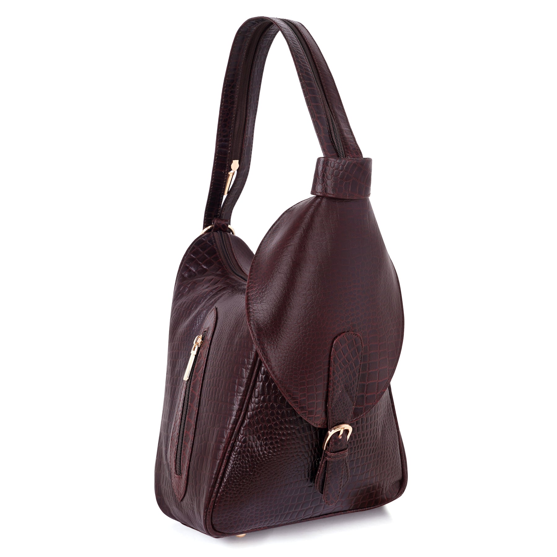 Women's Leather Backpack - 2 in 1