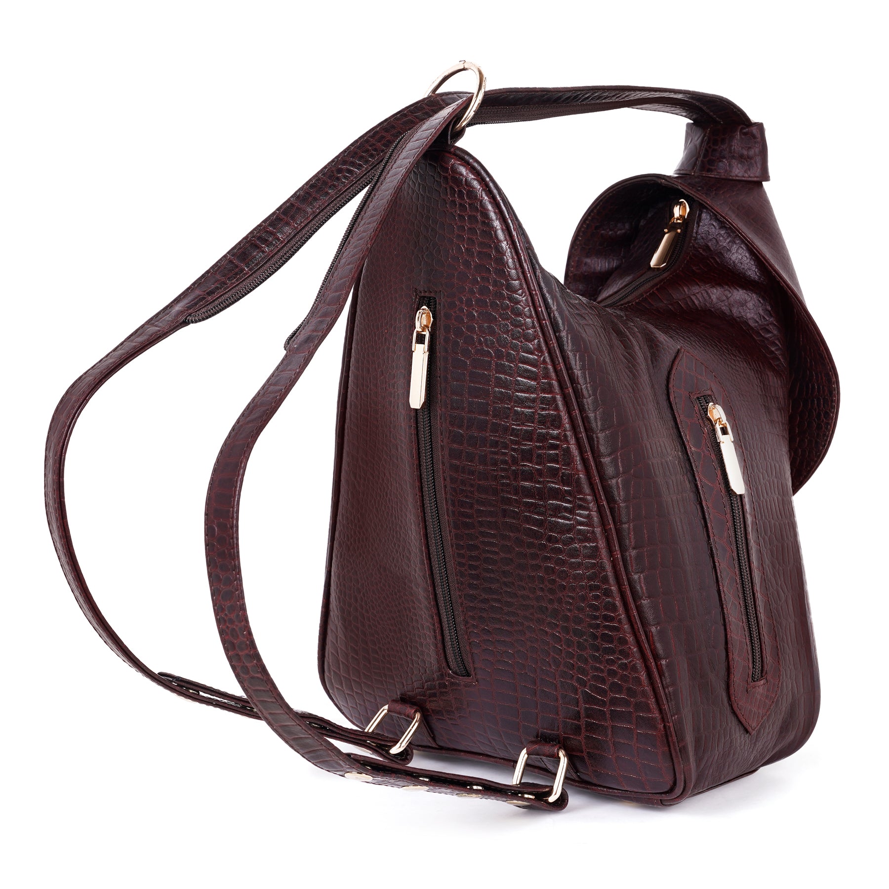 Women's Leather Backpack - 2 in 1