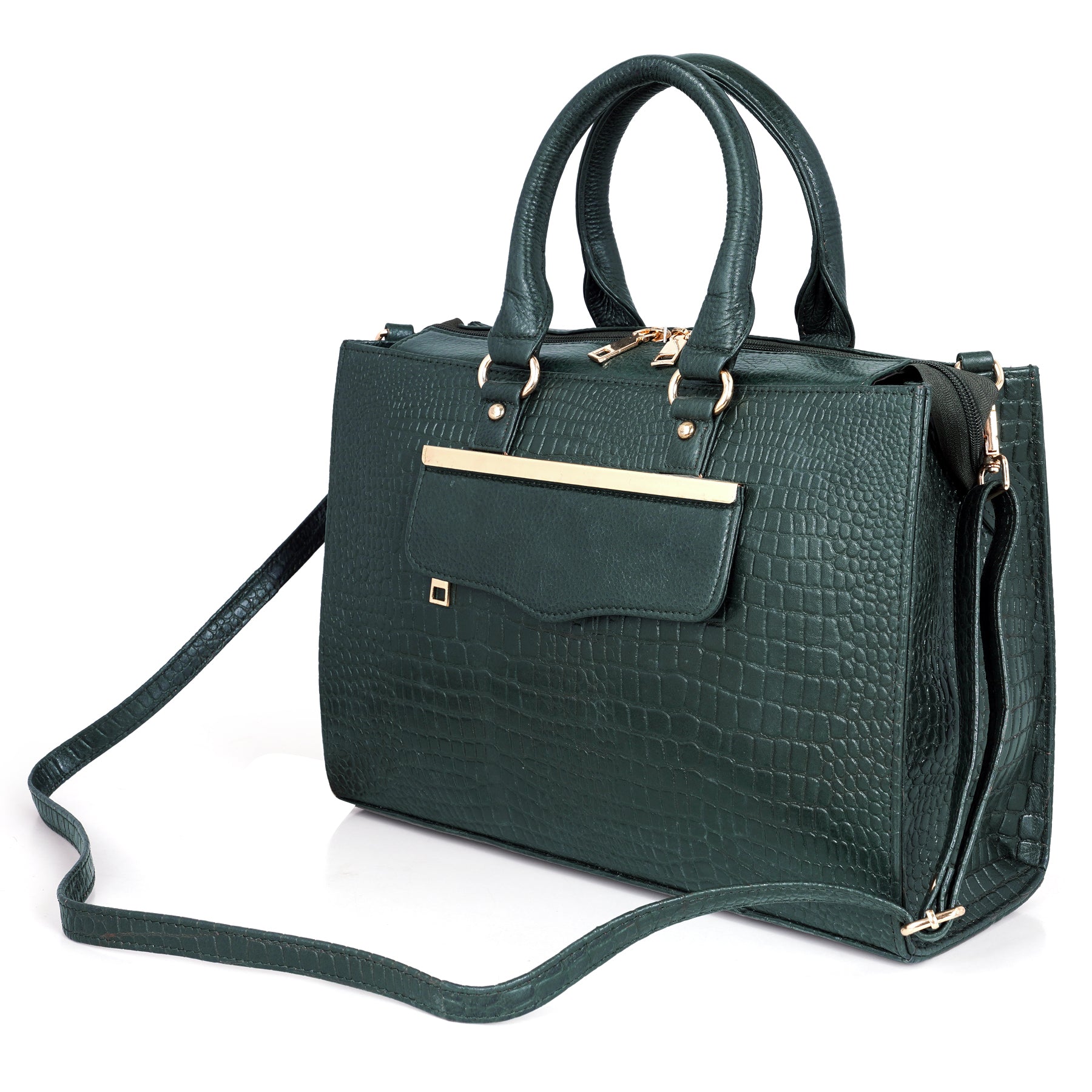 Croco Leather Handbag - PRADA