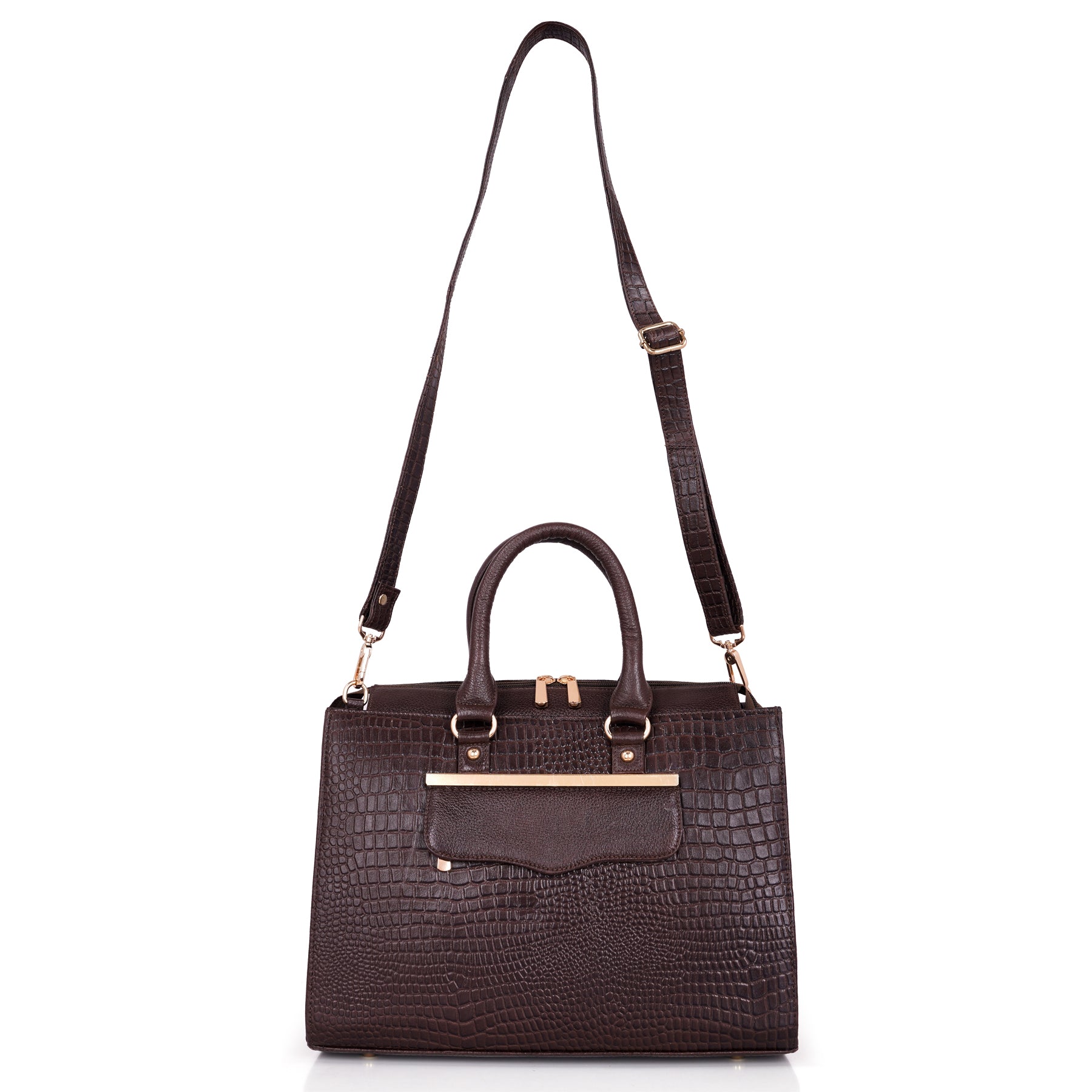 Croco Leather Handbag - PRADA