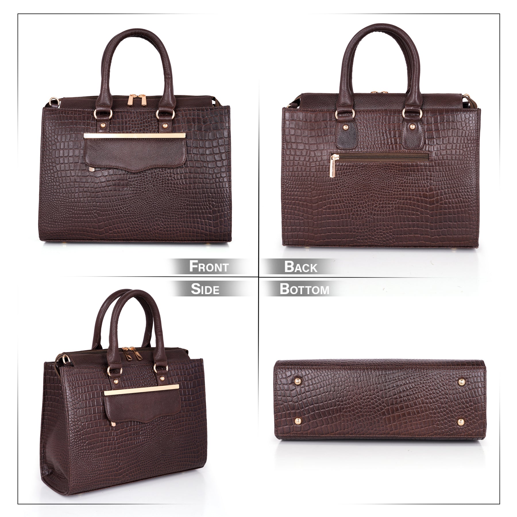 Croco Leather Handbag - PRADA
