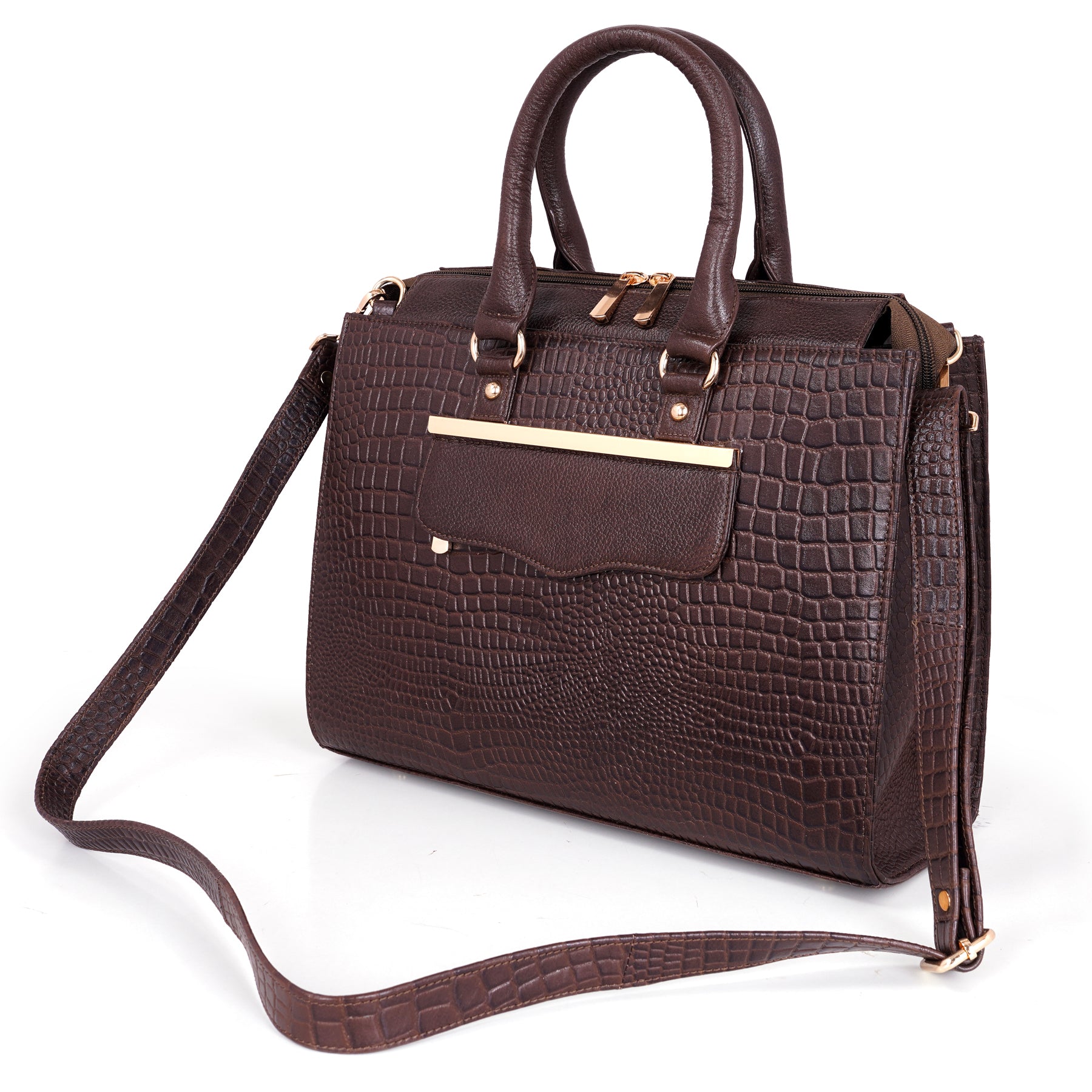 Croco Leather Handbag - PRADA