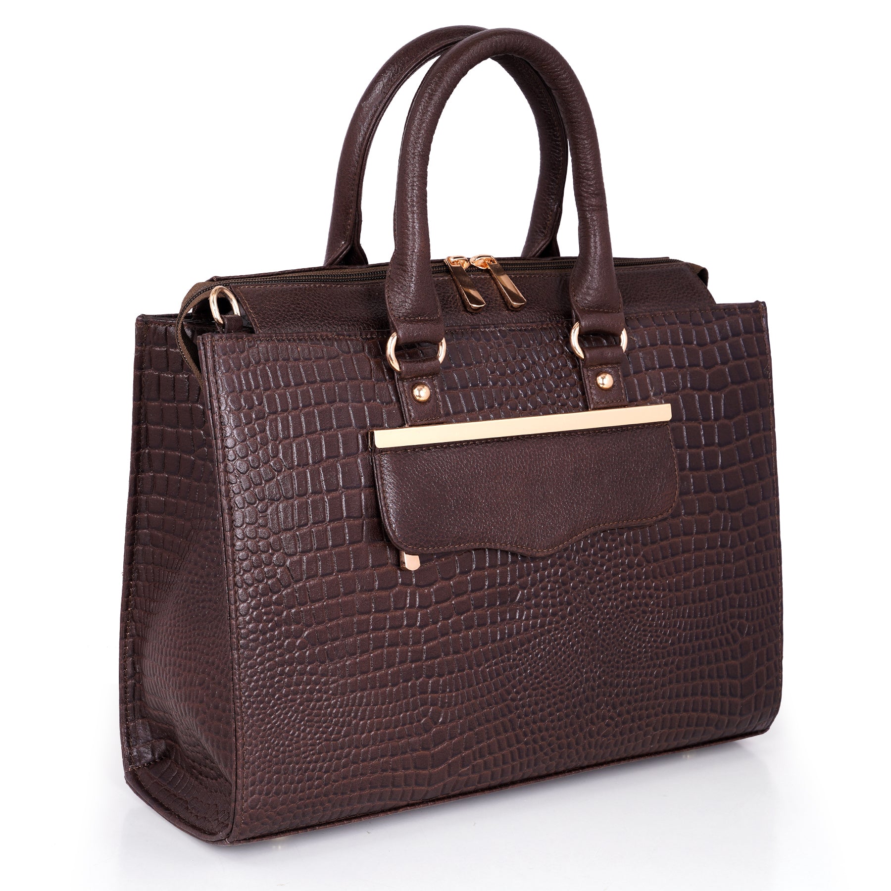 Croco Leather Handbag - PRADA
