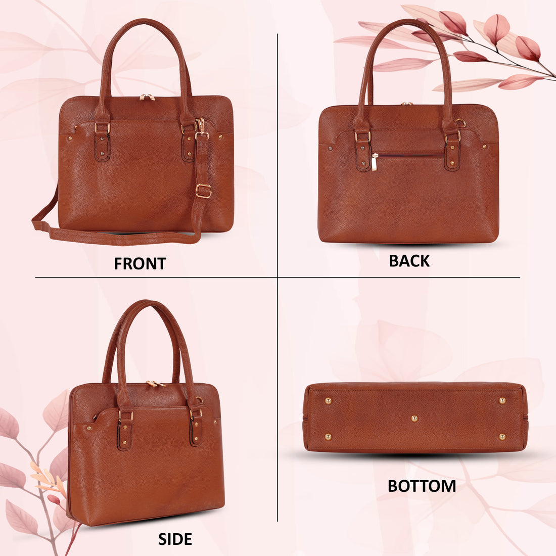 Large Leather Laptop Bag For Women - Book Tote