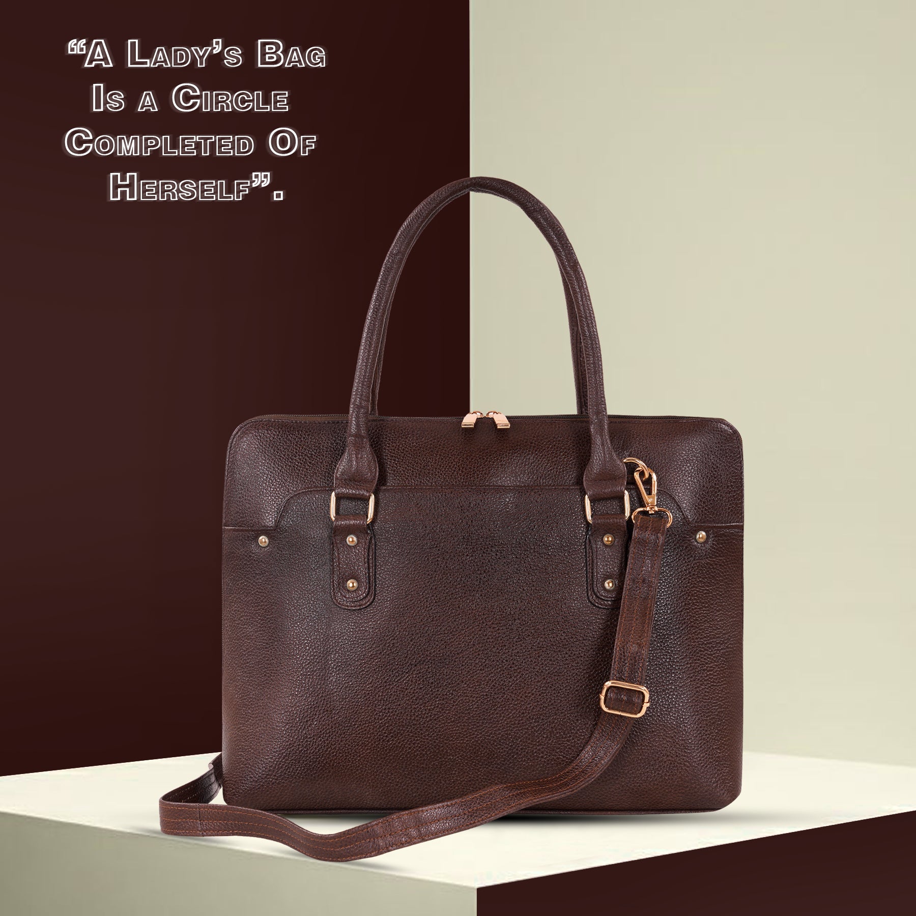 Large Leather Laptop Bag For Women - Book Tote