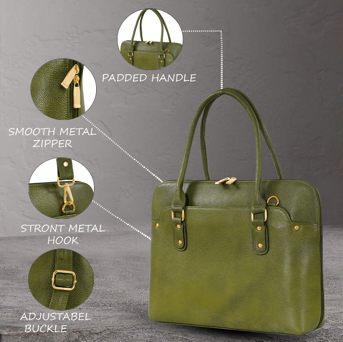 Large Leather Laptop Bag For Women - Book Tote