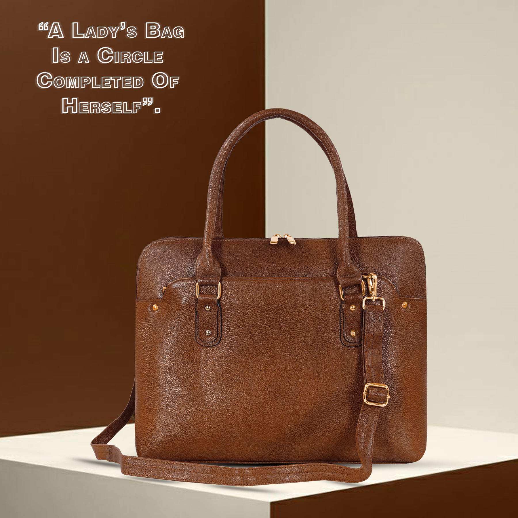 Large Leather Laptop Bag For Women - Book Tote