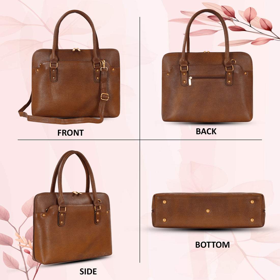 Large Leather Laptop Bag For Women - Book Tote