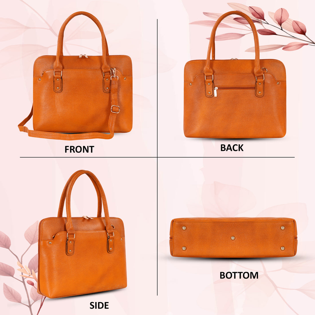 Large Leather Laptop Bag For Women - Book Tote