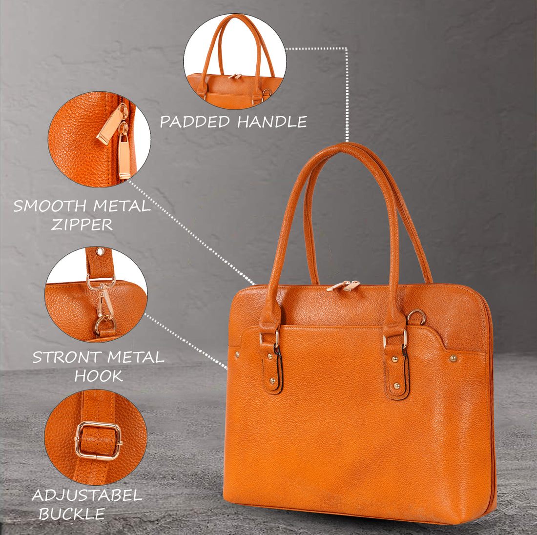 Large Leather Laptop Bag For Women - Book Tote