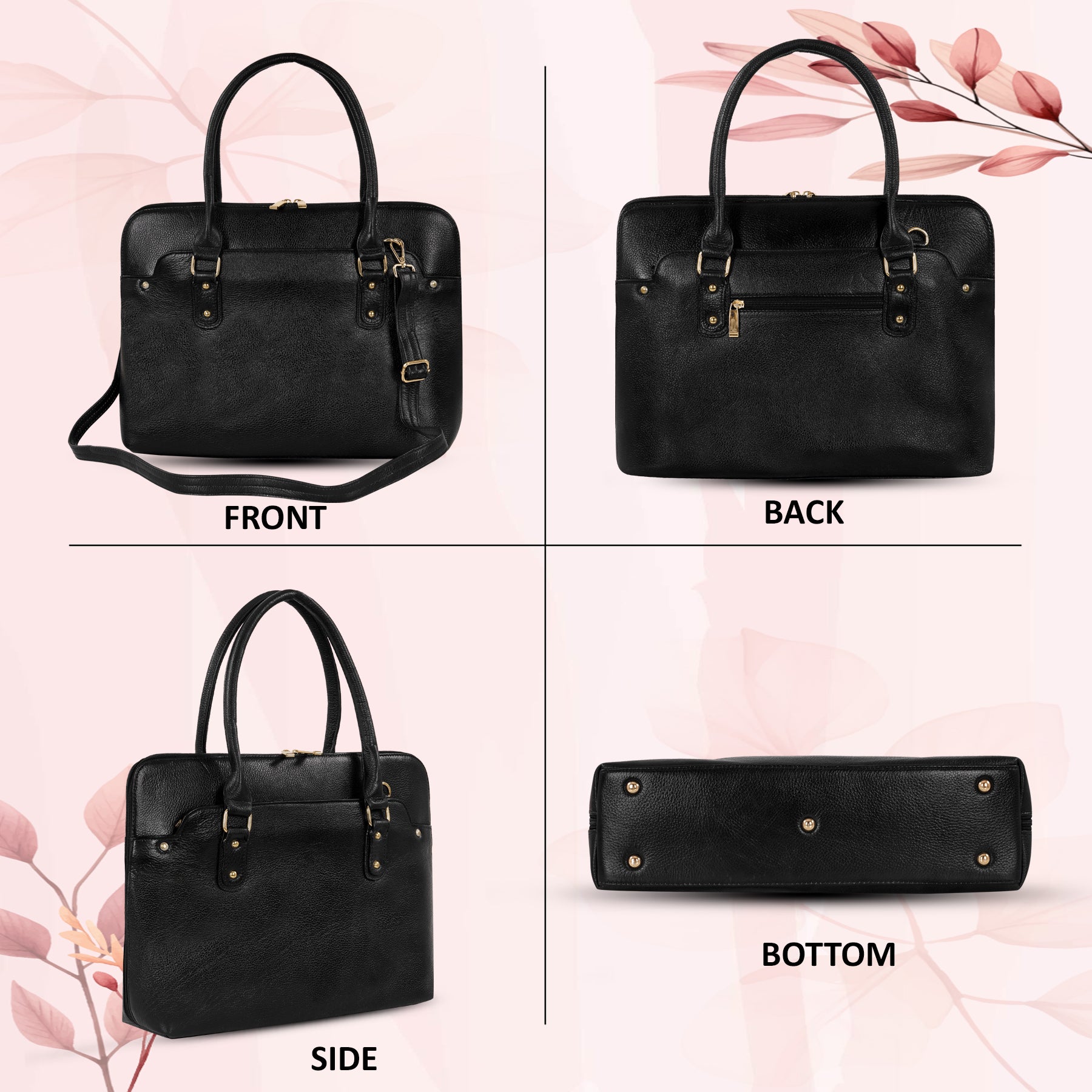 Large Leather Laptop Bag For Women - Book Tote