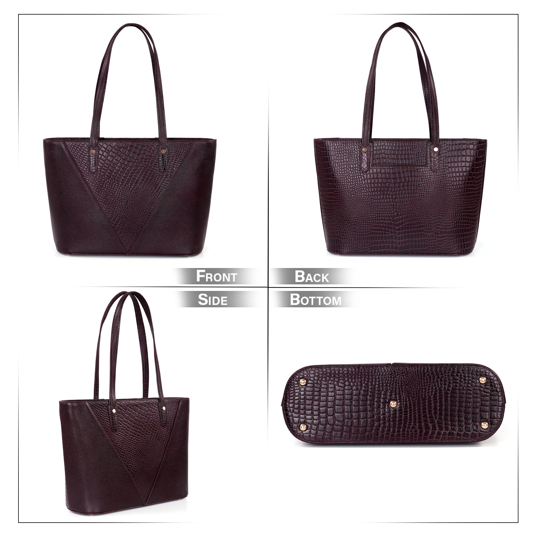 Croco Leather Laptop Tote Bag - THE MILANO