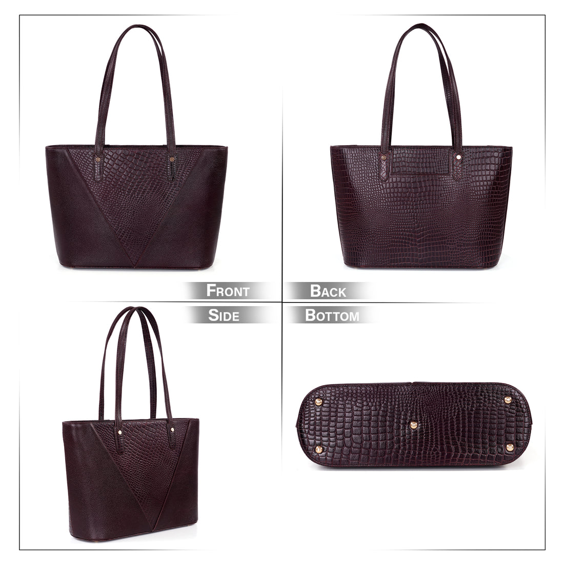 Croco Leather Laptop Tote Bag - THE MILANO